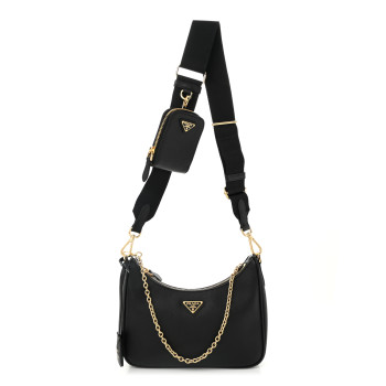 PRADA Saffiano Lux Re-Edition 2005 Shoulder Bag Black