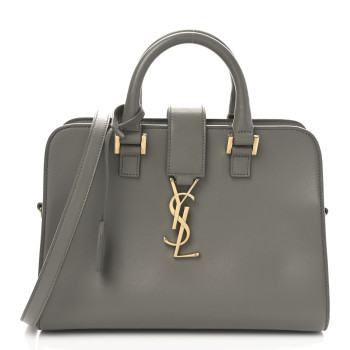SAINT LAURENT Calfskin Monogram Baby Cabas Fog