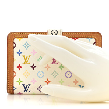 LOUIS VUITTON Monogram Multicolor French Purse Wallet White