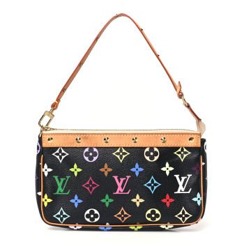 LOUIS VUITTON Monogram Multicolor Pochette Accessories Black
