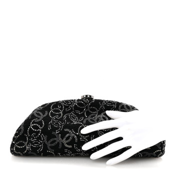 CHANEL Tweed Strass Pudong Clutch Black