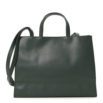 TELFAR Vegan Leather Medium Shopping Bag Dark Olive