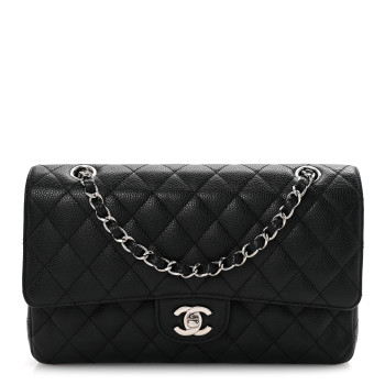 CHANEL Caviar Quilted Medium Double Flap Black