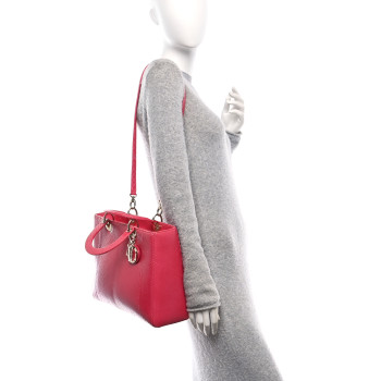 CHRISTIAN DIOR Snakeskin Large Lady Dior Pink