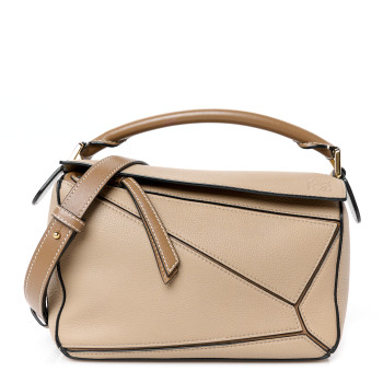 LOEWE Grained Calfskin Small Puzzle Bag Sand Mink