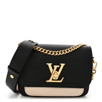 LOUIS VUITTON Grained Calfskin Lockme Tender Black