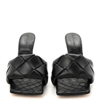 BOTTEGA VENETA Nappa Maxi Intrecciato Lido Mule Sandals 37 Black
