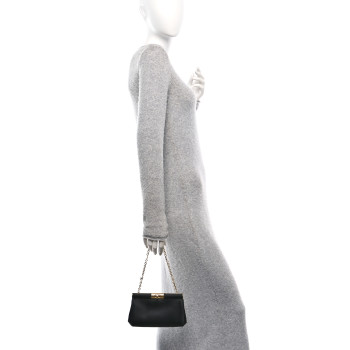 DOLCE & GABBANA Satin Small Marlene Chain Clutch Black