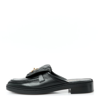 CHANEL Lambskin Quilted CC Turnlock Mules 39 Black
