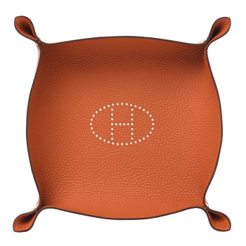HERMES Taurillon Clemence Mises et Relances MM Change Tray Orange