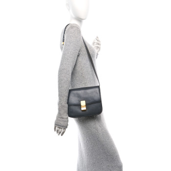 CELINE Box Calfskin Medium Classic Box Flap Bag Anthracite
