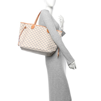 LOUIS VUITTON Damier Azur Neo Neverfull MM Rose Ballerine