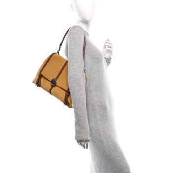 CHLOE Suede Calfskin Medium Penelope Shoulder Bag Safari Gold