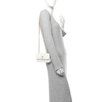 CHANEL Lambskin Quilted Pillow Crush Flap Phone Holder With Chain White