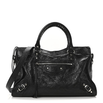 BALENCIAGA Arena Storico Classic Silver Hardware Medium Le City Black