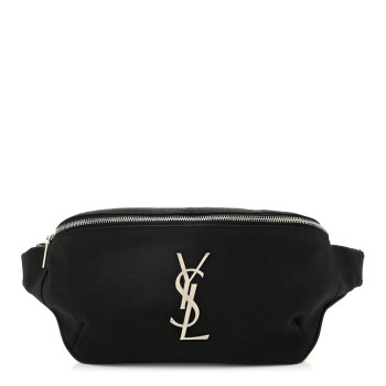 SAINT LAURENT Canvas Monogram Belt Bag Black