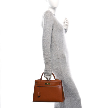 HERMES Box Kelly Sellier 32 Noisette