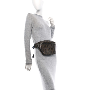 FENDI Vitello Century Bi-Color FF 1974 Embossed Belt Bag Maya Black