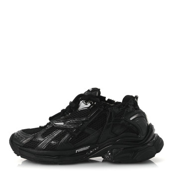 BALENCIAGA Mesh Rubber Monocolor Womens Runner Sneakers 40 Black