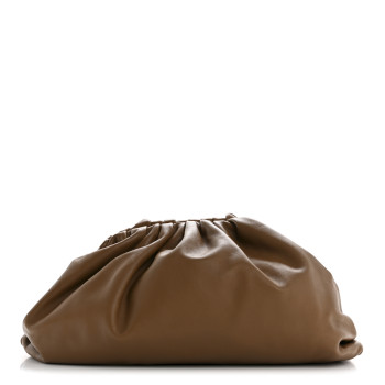 BOTTEGA VENETA Smooth Butter Calf The Pouch Oversized Clutch Cammello