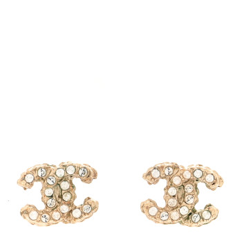 CHANEL Crystal Mini CC Earrings Gold