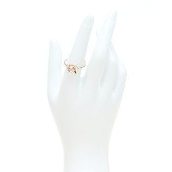 DAVID YURMAN Sterling Silver 18K Rose Gold Diamond Morganite Chatelaine Bezel Ring 54 7