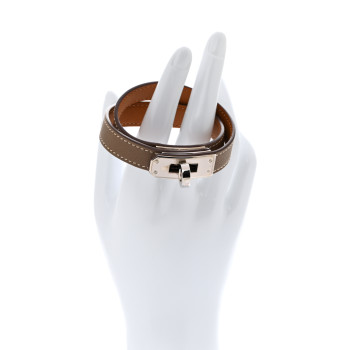HERMES Swift Kelly Double Tour Bracelet M Etoupe