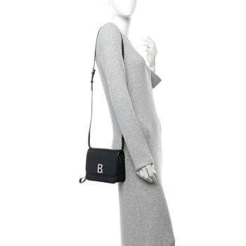 BALENCIAGA Shiny Box Calfskin Small B Bag Balenciaga Black
