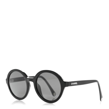 CHANEL Acetate Polarized Round Sunglasses 5522U Black