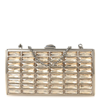 JUDITH LEIBER Swarovski Crystal Goddess Clutch Champagne