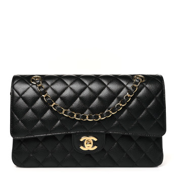 CHANEL Caviar Quilted Medium Double Flap Black