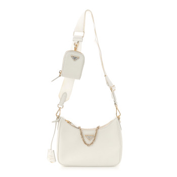 PRADA Saffiano Re-Edition 2005 Shoulder Bag White