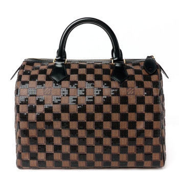 LOUIS VUITTON Damier Paillettes Speedy 30 Black