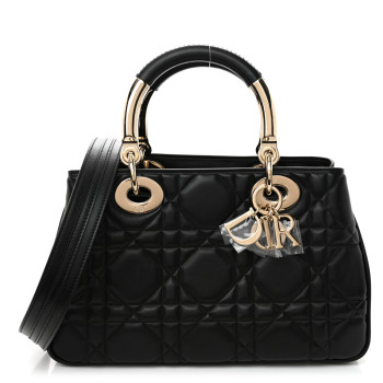 CHRISTIAN DIOR Calfskin Cannage Small The Lady 95.22 Black