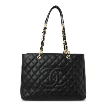 CHANEL Caviar Quilted Grand Shopping Tote GST Black