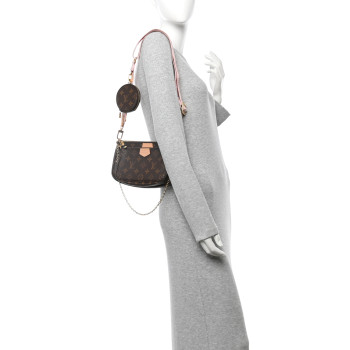 LOUIS VUITTON Monogram Multi Pochette Accessories Rose Clair