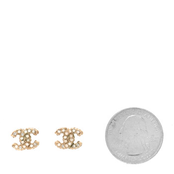 CHANEL Crystal Mini CC Earrings Gold