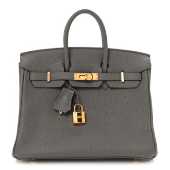 HERMES Togo Birkin 25 Gris Meyer