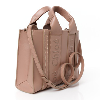 CHLOE Calfskin Small Woody Tote Anemone Pink