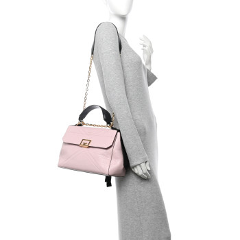 GIVENCHY Creased Patent Calfskin Medium ID Flap Pink