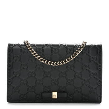 GUCCI Guccissima Signature Bowy Chain Wallet Black
