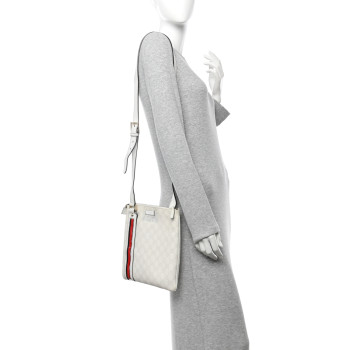 GUCCI GG Plus Web Messenger Bag White