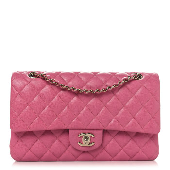 CHANEL Caviar Quilted Medium Double Flap Pink