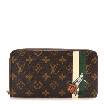 LOUIS VUITTON Monogram Groom Zippy Organizer Wallet Green