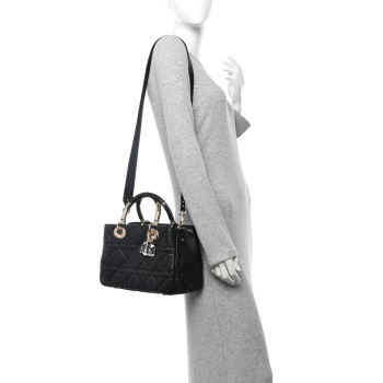CHRISTIAN DIOR Calfskin Cannage Small The Lady 95.22 Black