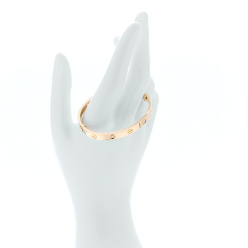 CARTIER 18K Yellow Gold 4 Diamond LOVE Bracelet 16