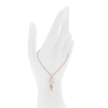 HERMES 18K Rose Gold Diamond PM Kelly Clochette Bracelet LG