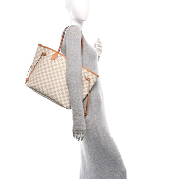 LOUIS VUITTON Damier Azur Neo Neverfull MM Rose Ballerine
