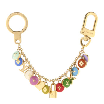 LOUIS VUITTON Metal Enamel Pastilles Key Chain Bag Charm Multicolor