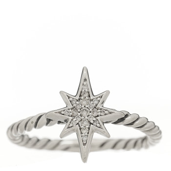 DAVID YURMAN Sterling Silver Diamond Cable Collectibles North Star Stack Ring 49 4.75